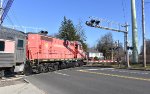 The 23 leading the Polar Express train across Jefferson Avenue Xing